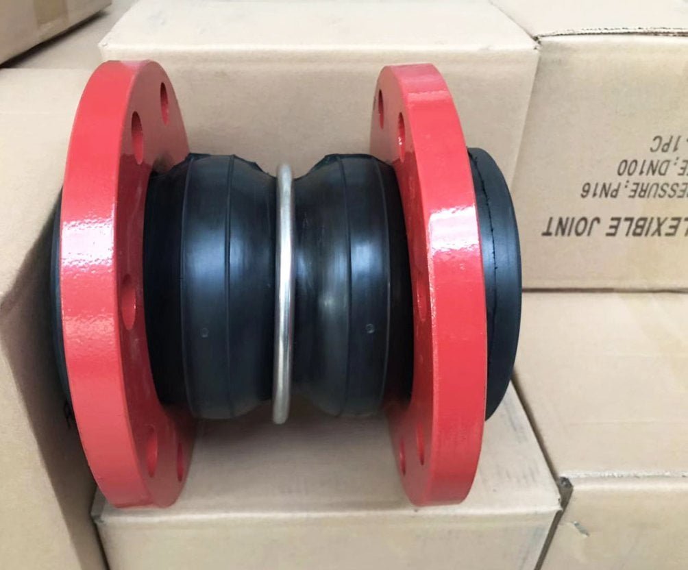 Double sphere rubber expansion joint front view